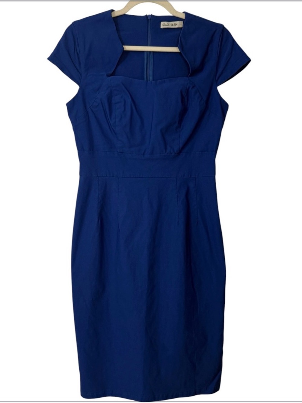 Grace Karin Royal Blue Cap-Sleeve Sheath Dress